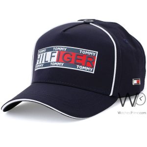 Baseball cap tommy hilfiger th navy blue cotton hat