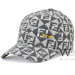 Baseball fendi roma ff hat gray white cotton eye cap