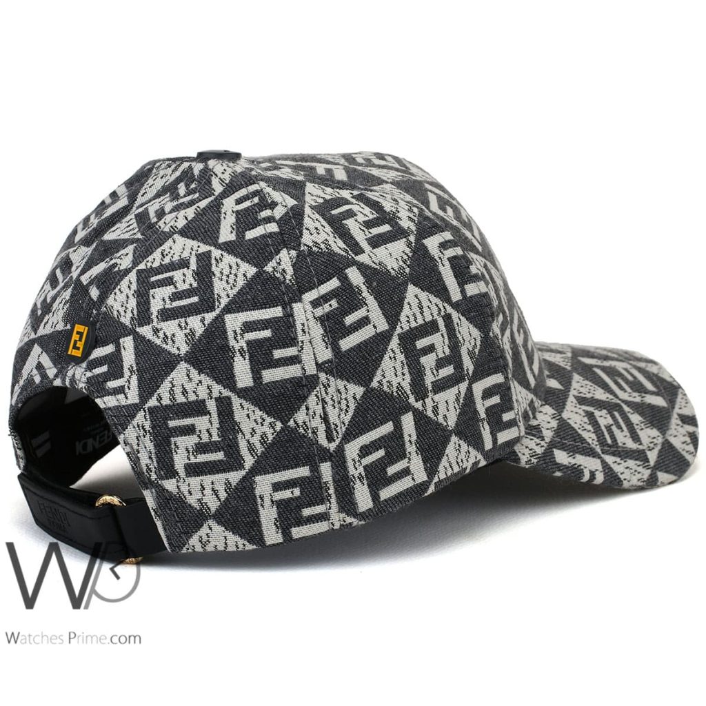 Fendi Roma FF Gray White Cotton baseball Cap | Watches Prime