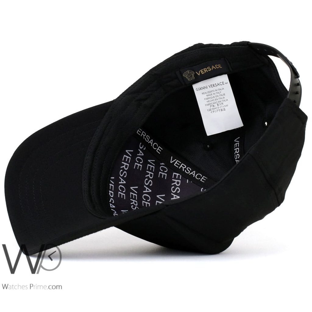 Vercase Gianni Black Cotton baseball Cap | Watches Prime