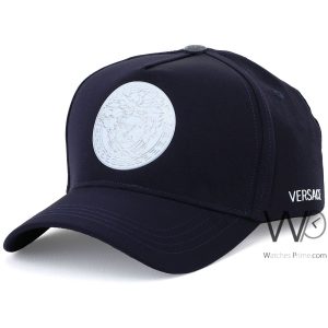 Baseball gianni versace cap navy blue cotton hat