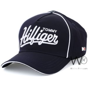 Baseball hat tommy hilfiger th navy blue cotton cap