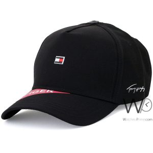 Baseball hat tommy hilfiger th nyc 1985 black cotton cap