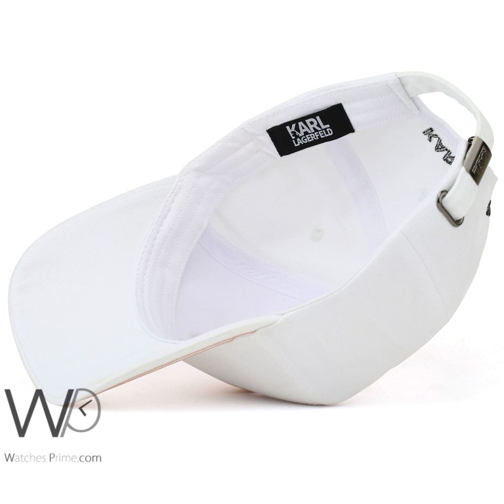 Karl Lagerfeld White Baseball Cotton Cap | Watches Prime