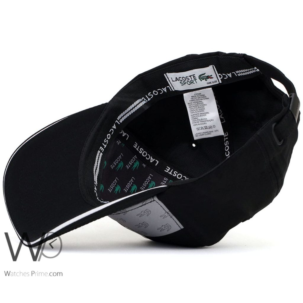Lacoste Sport Black Cotton Baseball Cap | Watches Prime