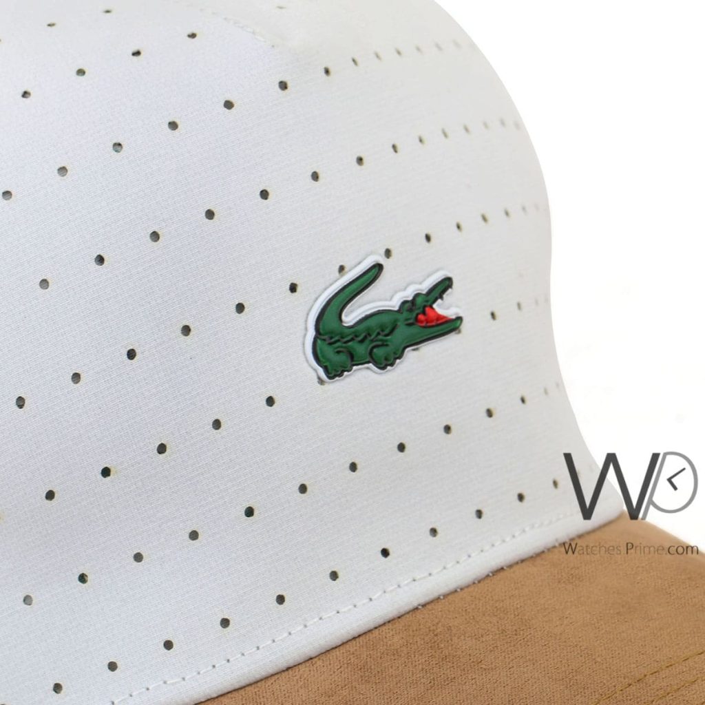 Lacoste White Beige Cotton Baseball Cap | Watches Prime