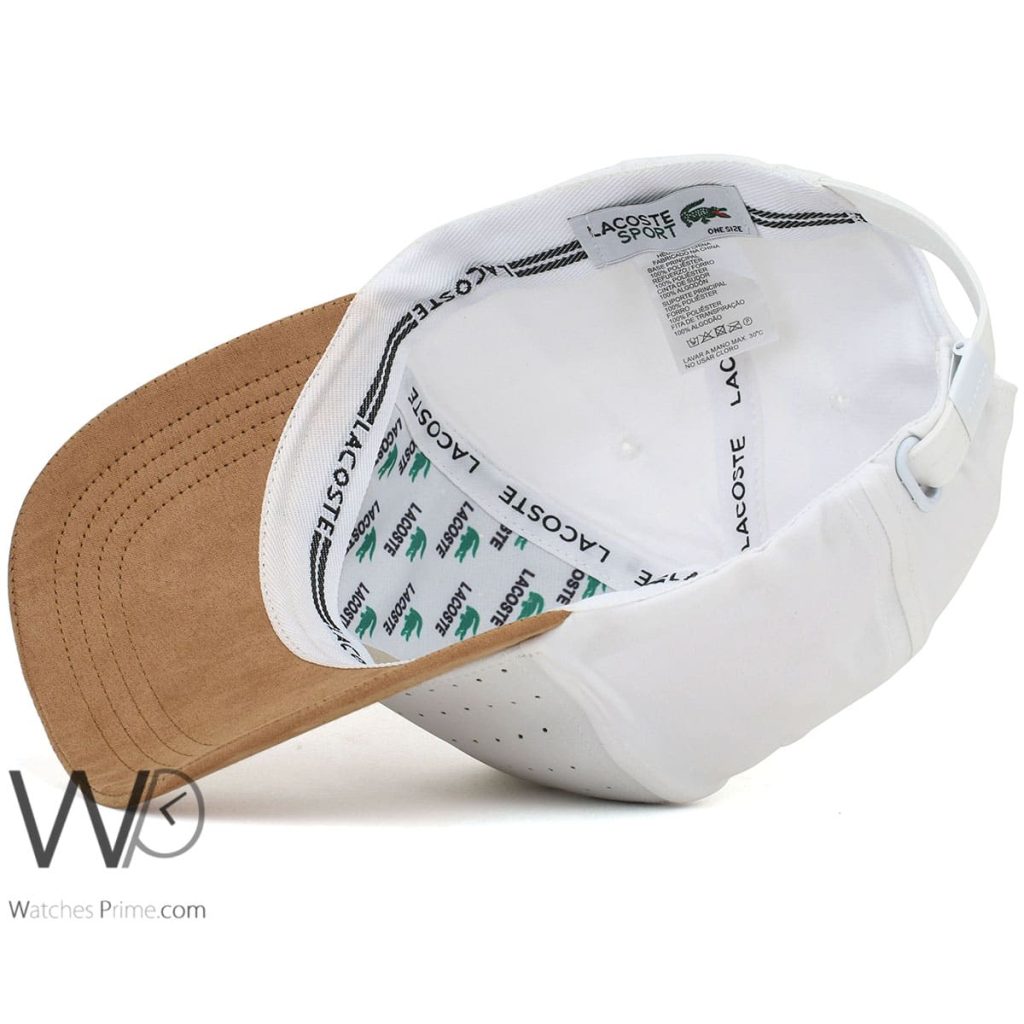 Lacoste White Beige Cotton Baseball Cap | Watches Prime