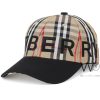 Burberry Motif Icon Stripe Black Baseball Cap | Watches Prime
