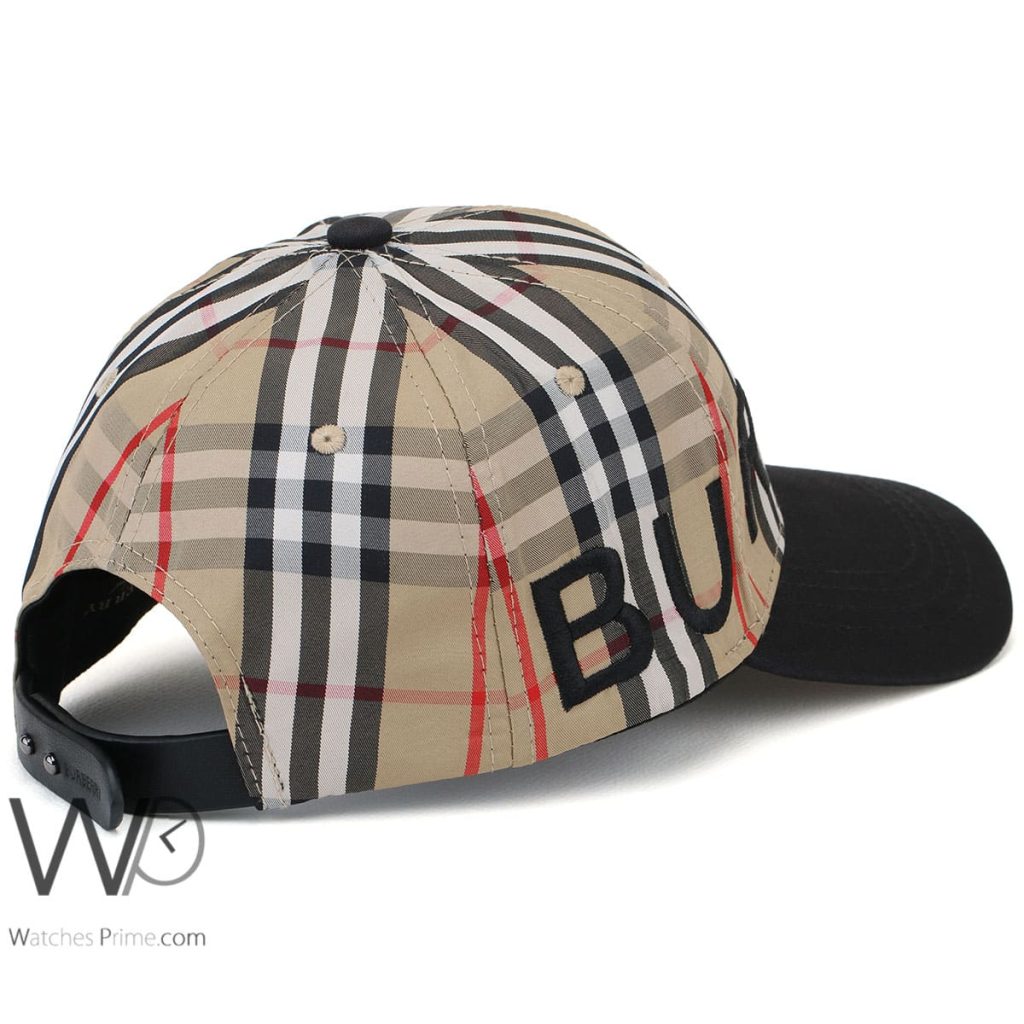 Burberry Motif Icon Stripe Black Baseball Cap | Watches Prime