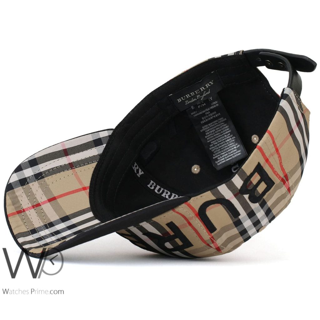 Burberry Motif Icon Stripe Black Baseball Cap | Watches Prime
