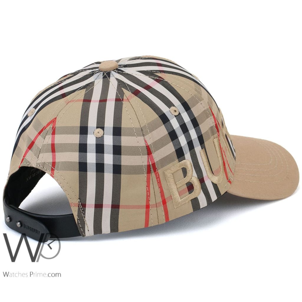 Burberry BT Beige Motif Icon Stripe Cap | Watches Prime