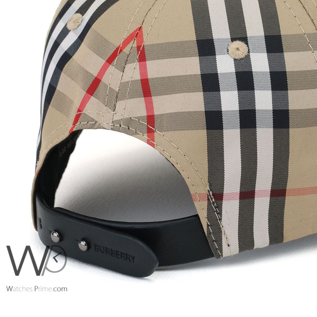 Burberry BT Beige Motif Icon Stripe Cap | Watches Prime