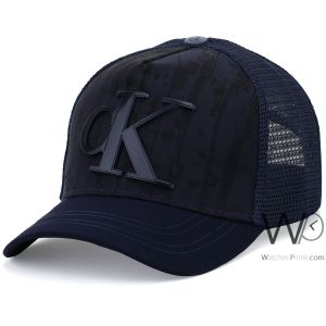 Calvin klein jeans ck trucker cap navy blue mesh snapback hat