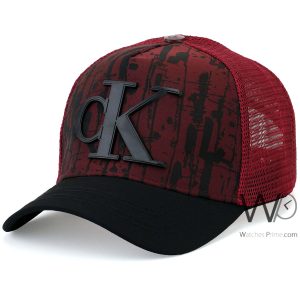 Calvin klein jeans ck trucker cap red mesh snapback hat