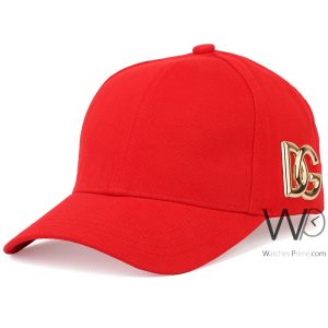 Dolce gabbana dg baseball cap red cotton hat