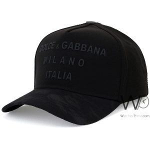 Dolce gabbana milano italia dg baseball cap black cotton hat