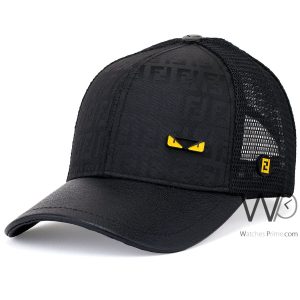 Fendi roma trucker cap black mesh snapback hat