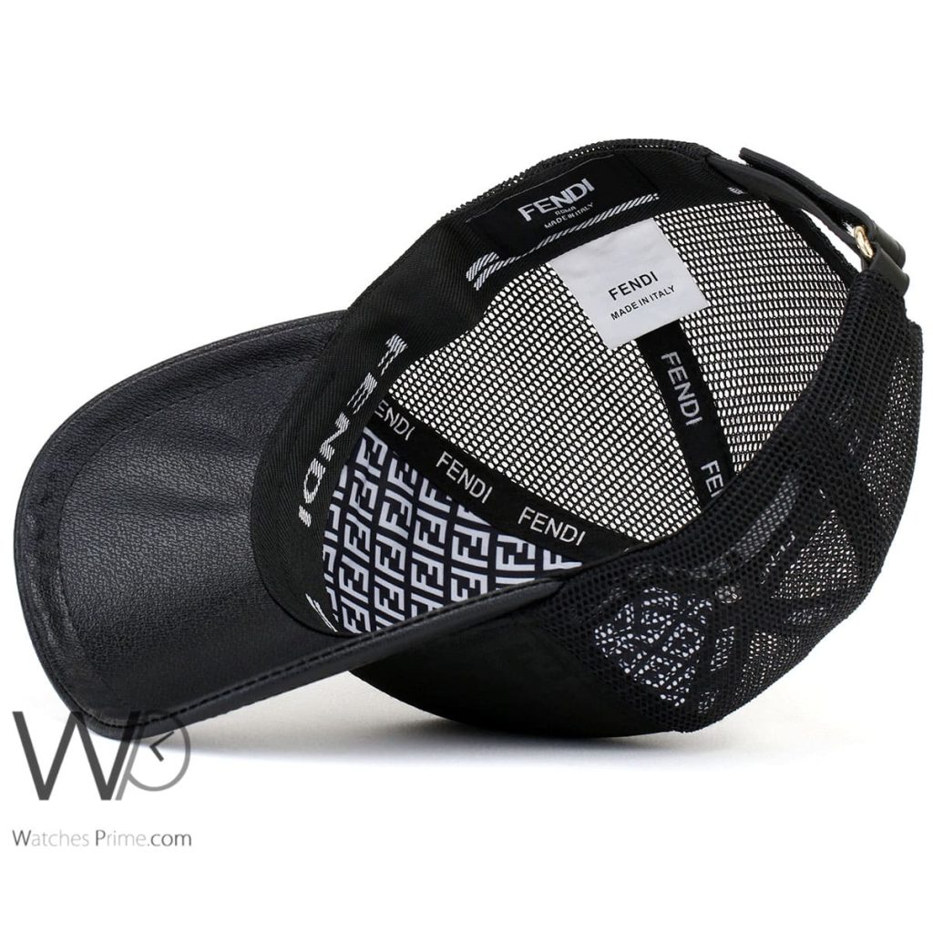 Fendi Roma mesh snapback Cap Black | Watches Prime