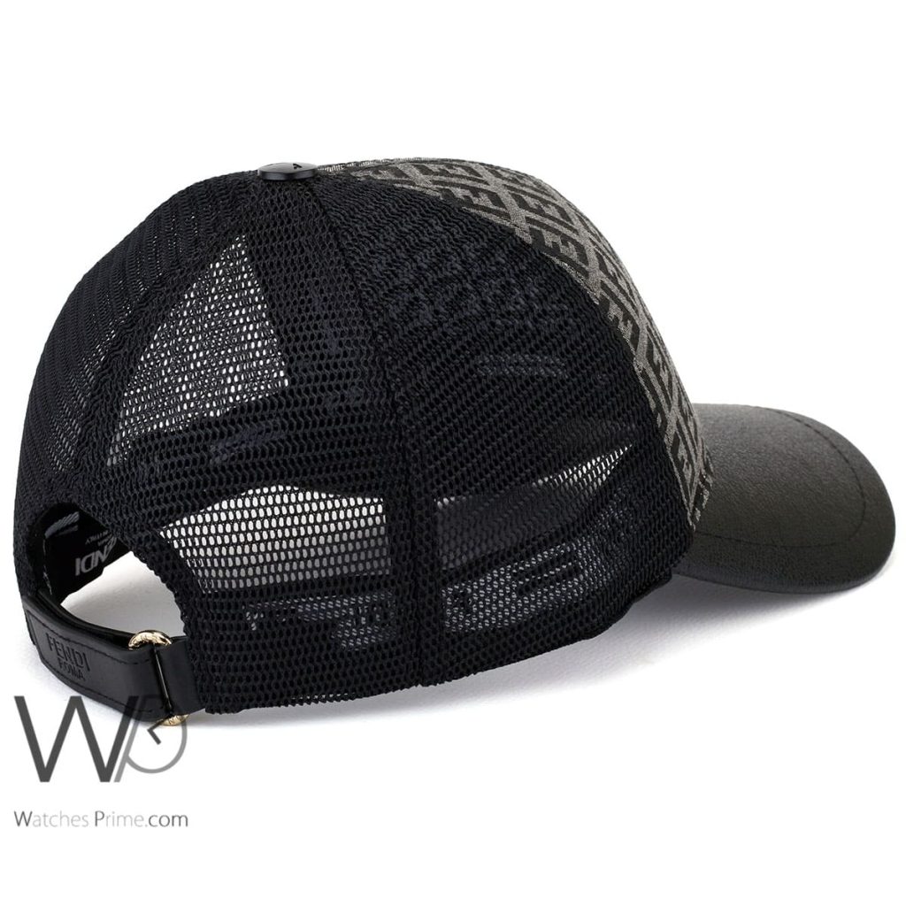 Fendi Roma Black Gray mesh snapback Cap | Watches Prime