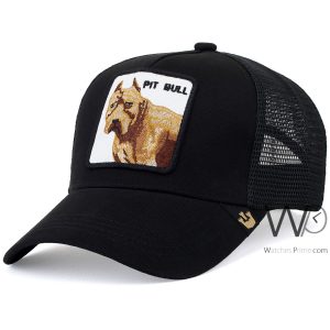Goorin bros trucker pit bull cap black mesh snapback hat