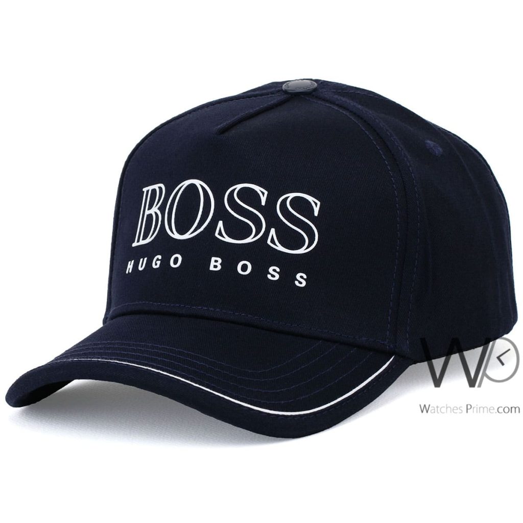 Hugo Boss Navy Blue Cotton Baseball Cap | Watches Prime