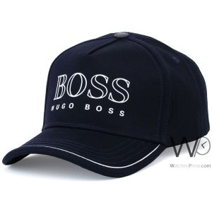 Hugo boss baseball hat navy blue cotton cap