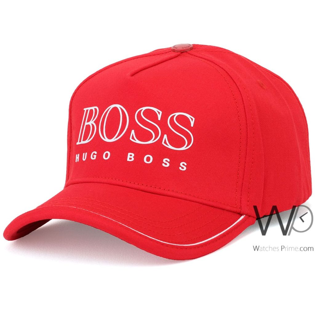 Hugo Boss Red Cotton Baseball Cap | Watches Prime
