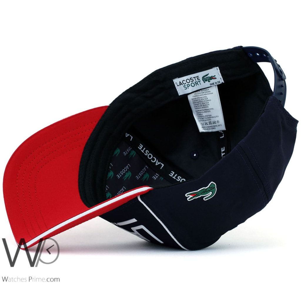 Lacoste Sport Blue Red Cotton Baseball Cap | Watches Prime