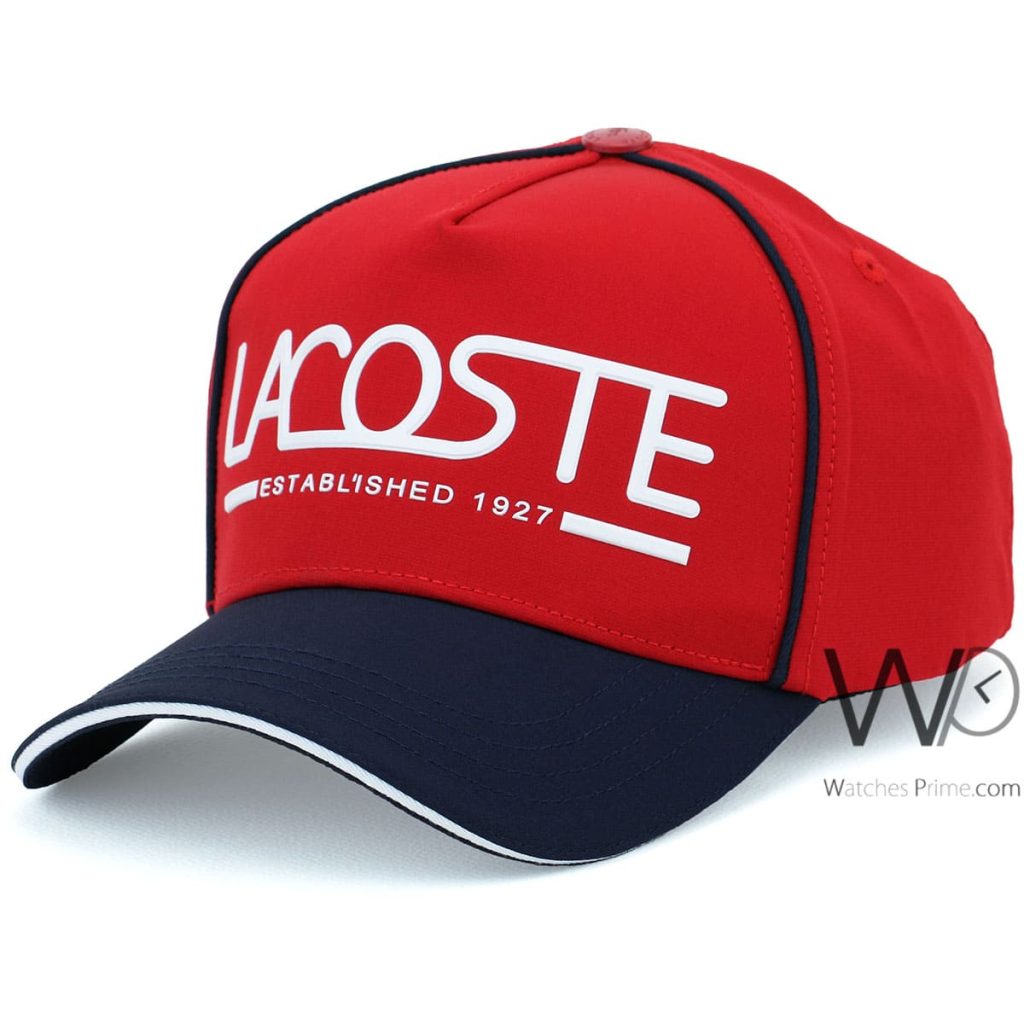 Lacoste Sport Red Blue Cotton Baseball Cap | Watches Prime