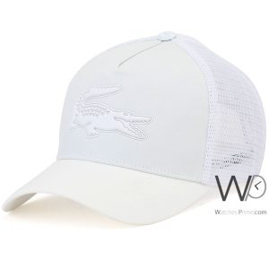 Lacoste sport trucker cap white mesh snapback hat