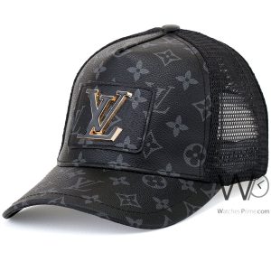 Louis vuitton lv trucker hat black mesh snapback cap