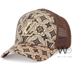 Louis vuitton lv trucker hat brown mesh snapback cap