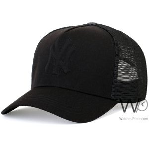 New york yankees ny trucker hat black mesh snapback cap