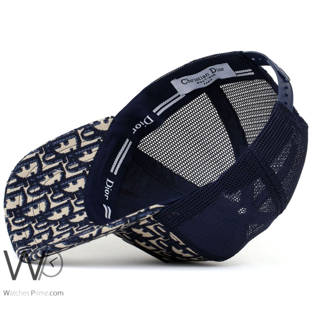Patterned Christian Dior Trucker Blue Cap | Watches Prime