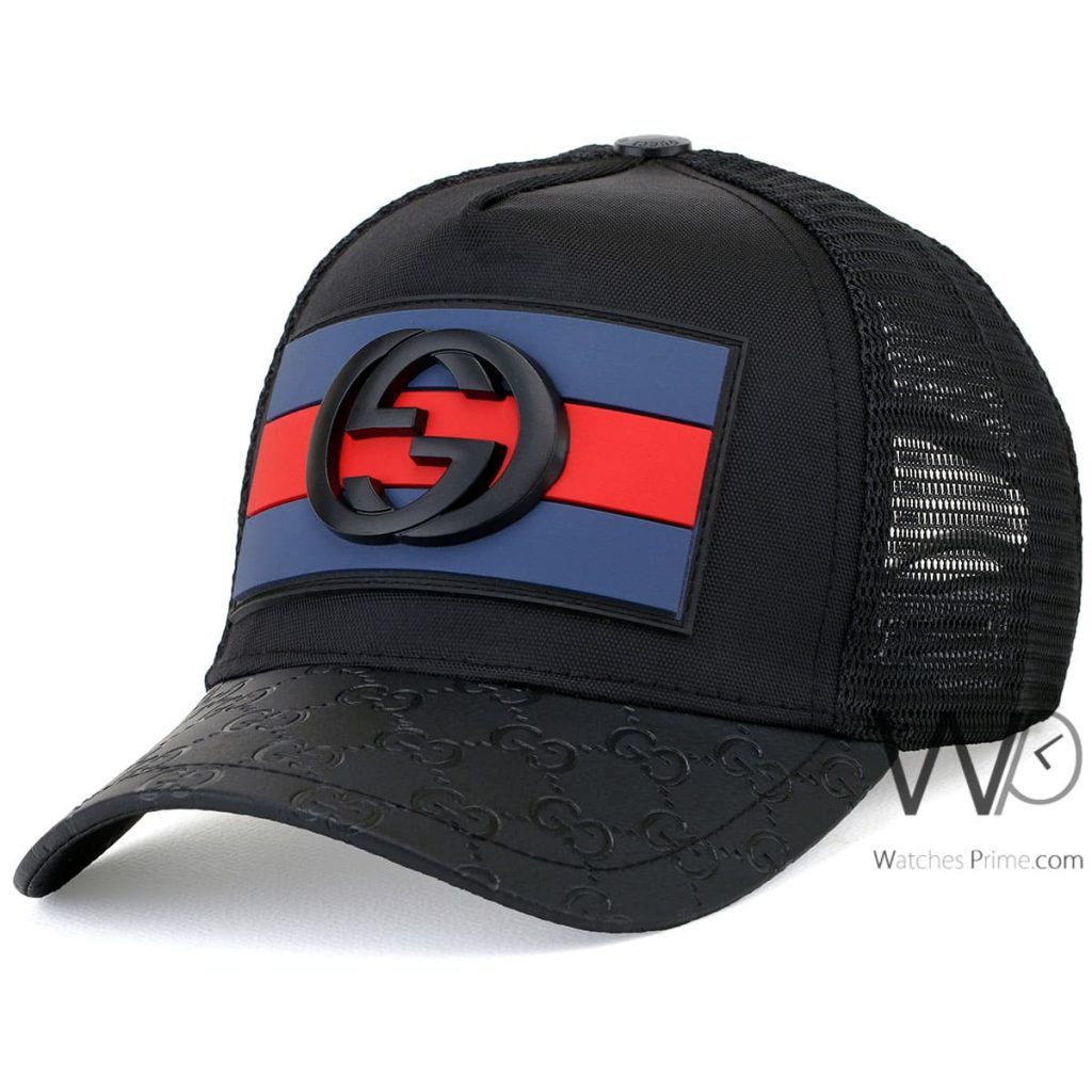 Gucci GG Black Leather Trucker Cap | Watches Prime