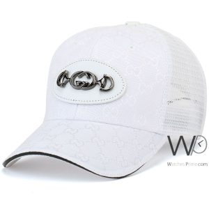 Patterned gucci gg trucker cap white mesh snapback hat
