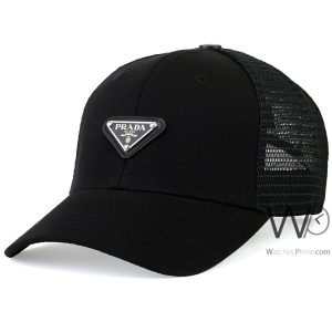 Prada milano trucker cap black mesh snapback hat