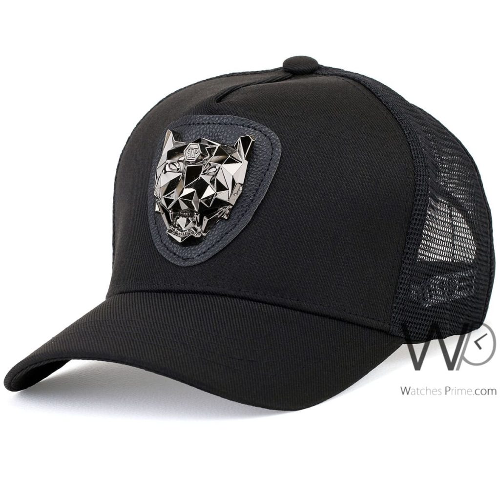 Philipp Plein PP Black Trucker Leather Cap | Watches Prime