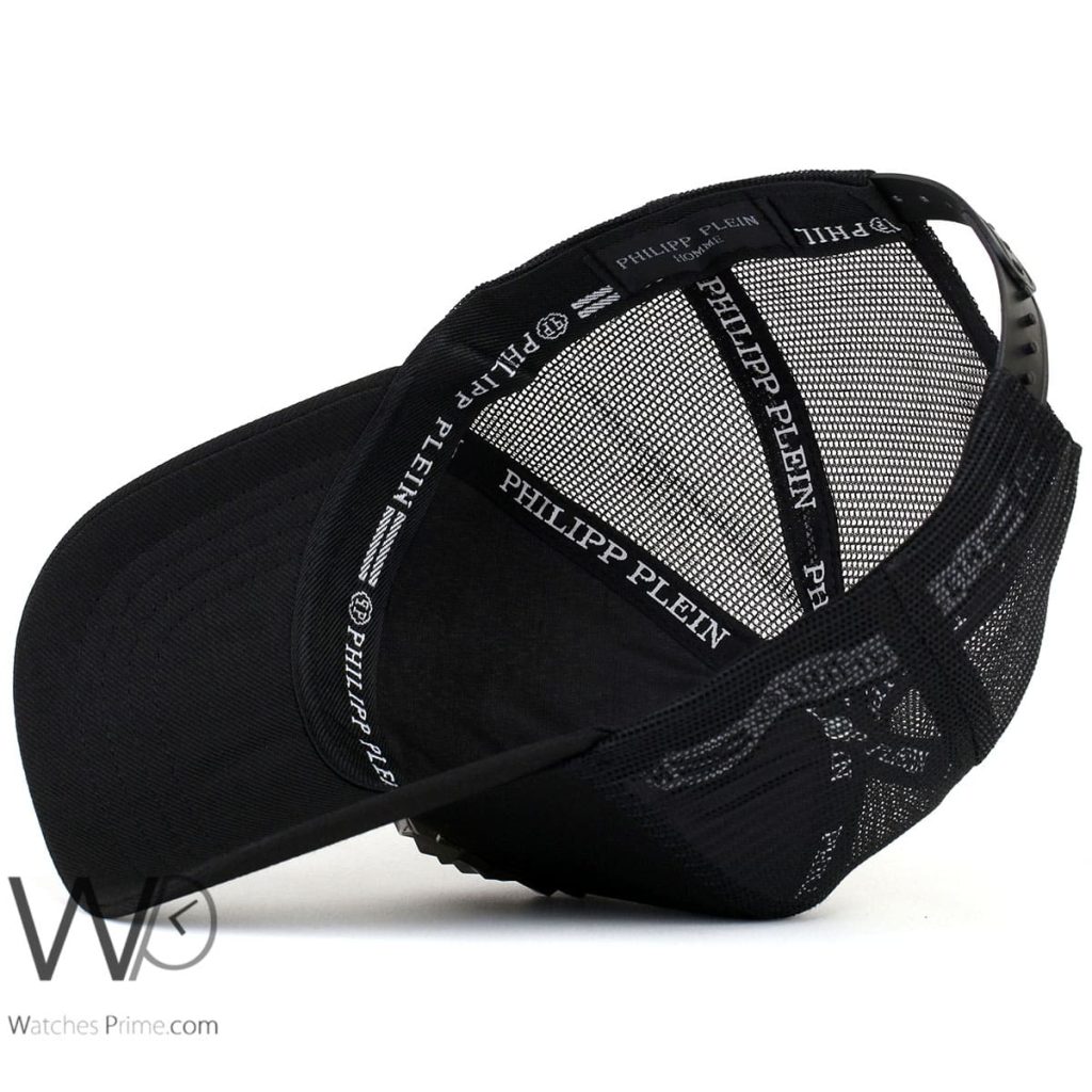 Philipp Plein PP Black Trucker Leather Cap | Watches Prime