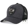 Philipp Plein PP Gray Trucker Leather Cap | Watches Prime