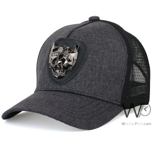 Trucker cap philipp plein pp skull gray net hat