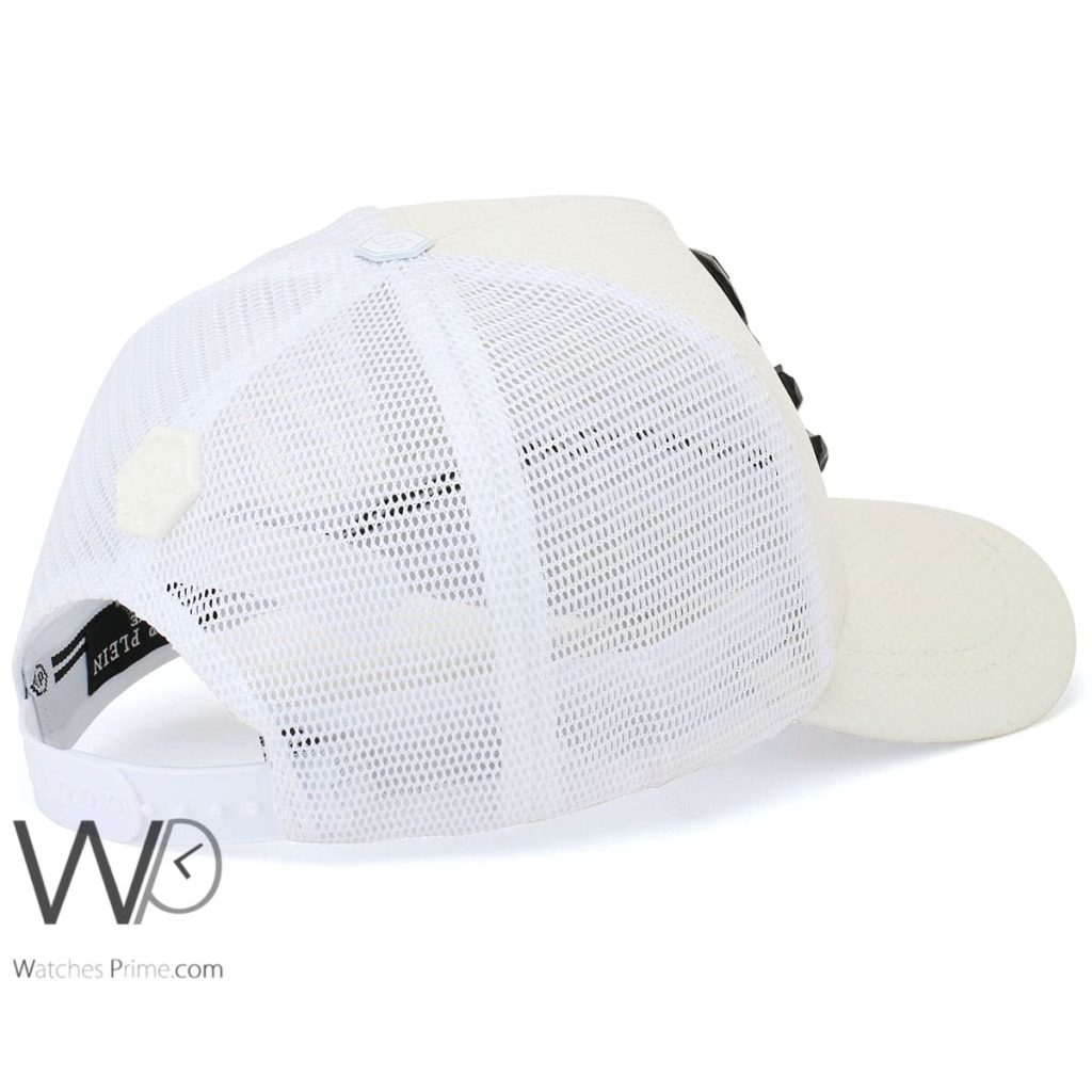 Philipp Plein PP White Trucker Leather Cap | Watches Prime