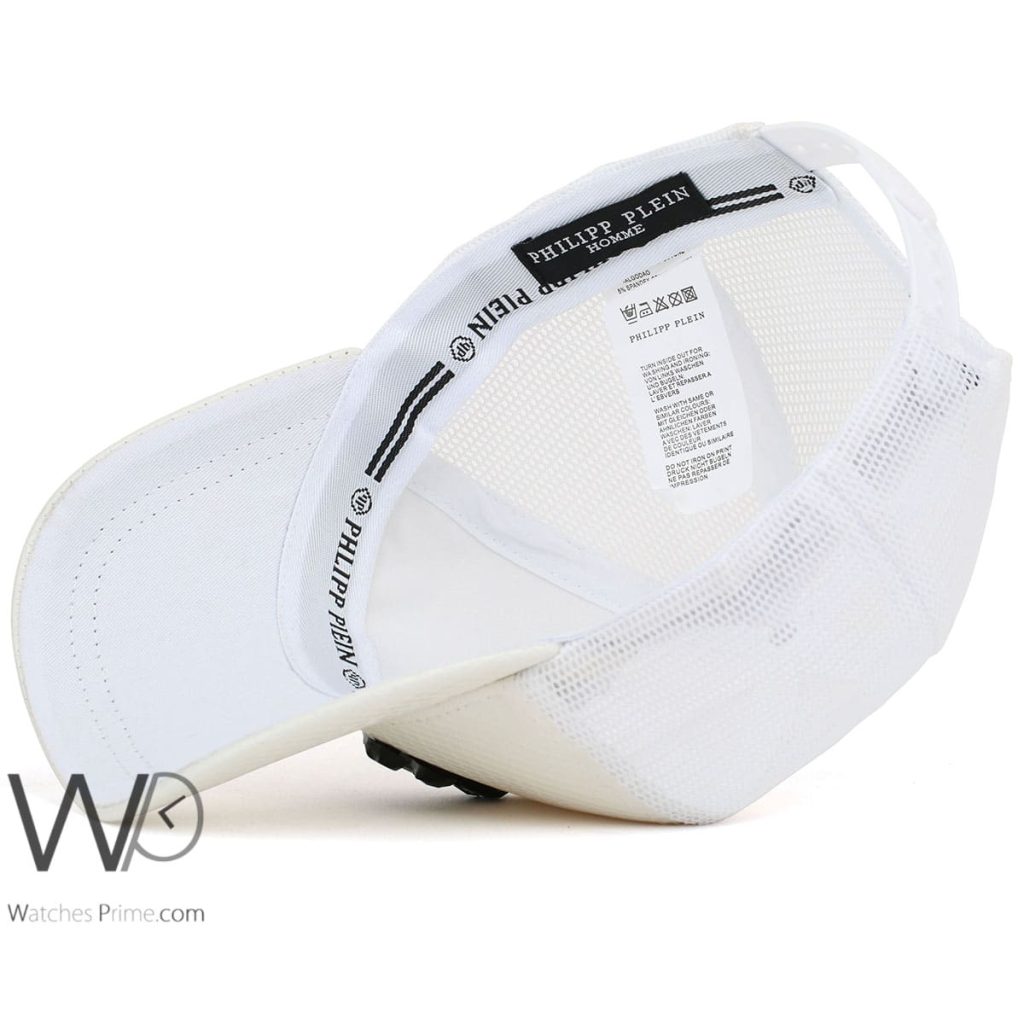 Philipp Plein PP White Trucker Leather Cap | Watches Prime