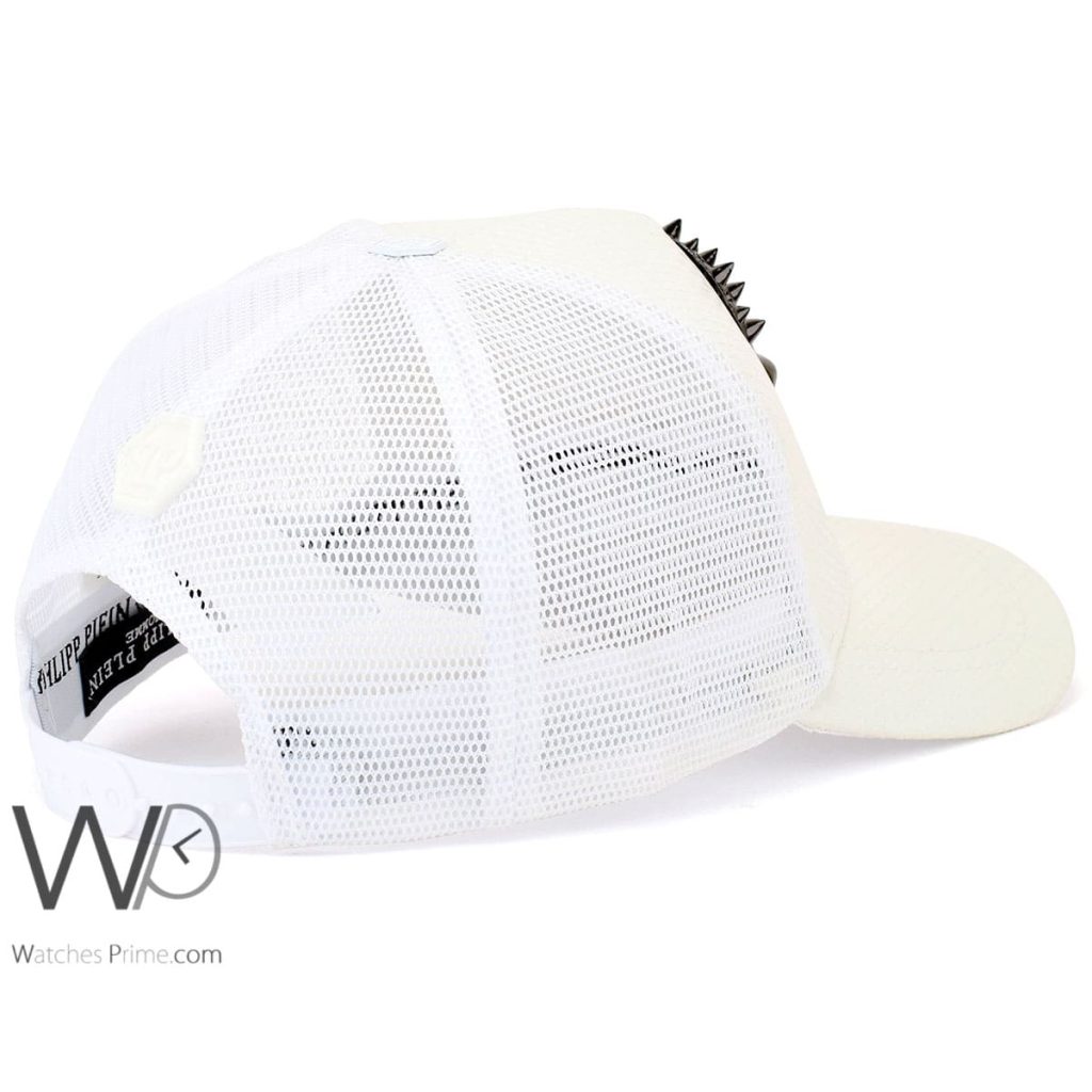 Philipp Plein PP White Trucker Leather Cap | Watches Prime