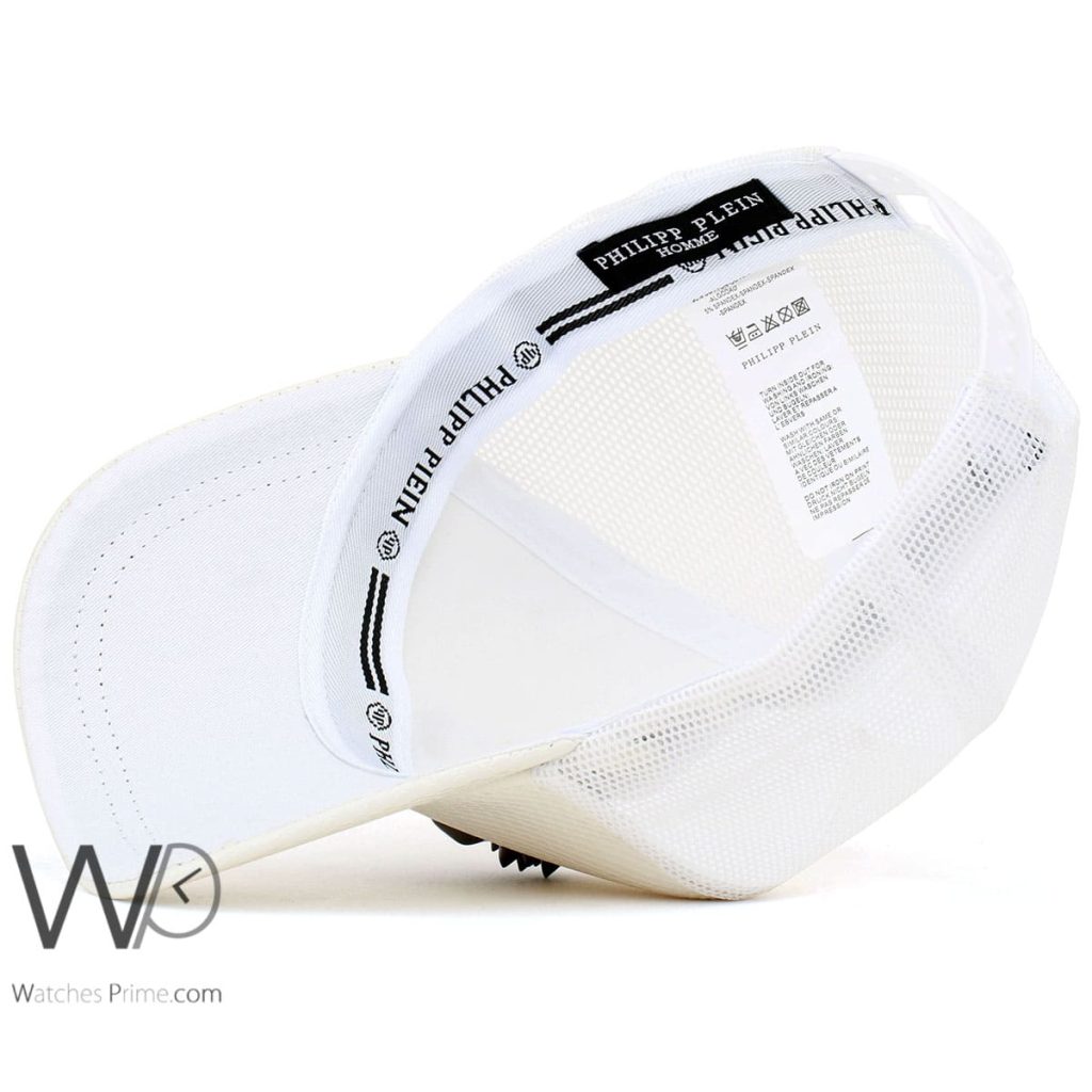 Philipp Plein PP White Trucker Leather Cap | Watches Prime