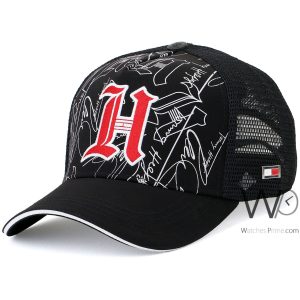 Trucker hat tommy hilfiger h nyc black cotton net cap