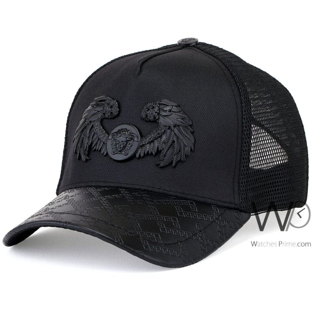 Vercase gianni leather snapback Black Cap | Watches Prime