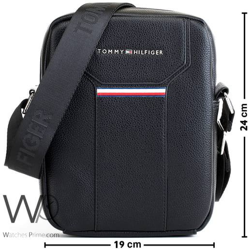 Tommy Hilfiger Black Crossbody Messenger Men | Watches Prime