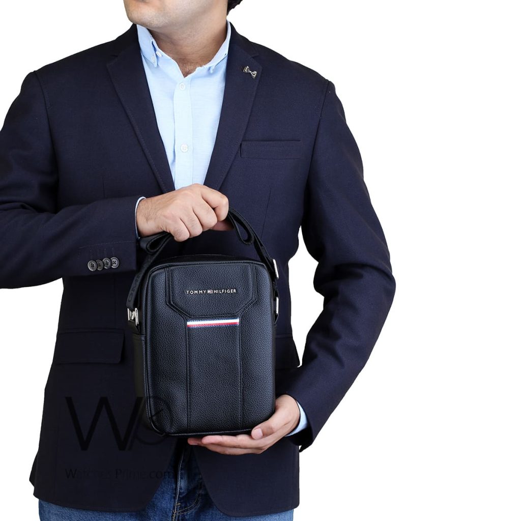 Tommy Hilfiger Black Crossbody Messenger Men | Watches Prime
