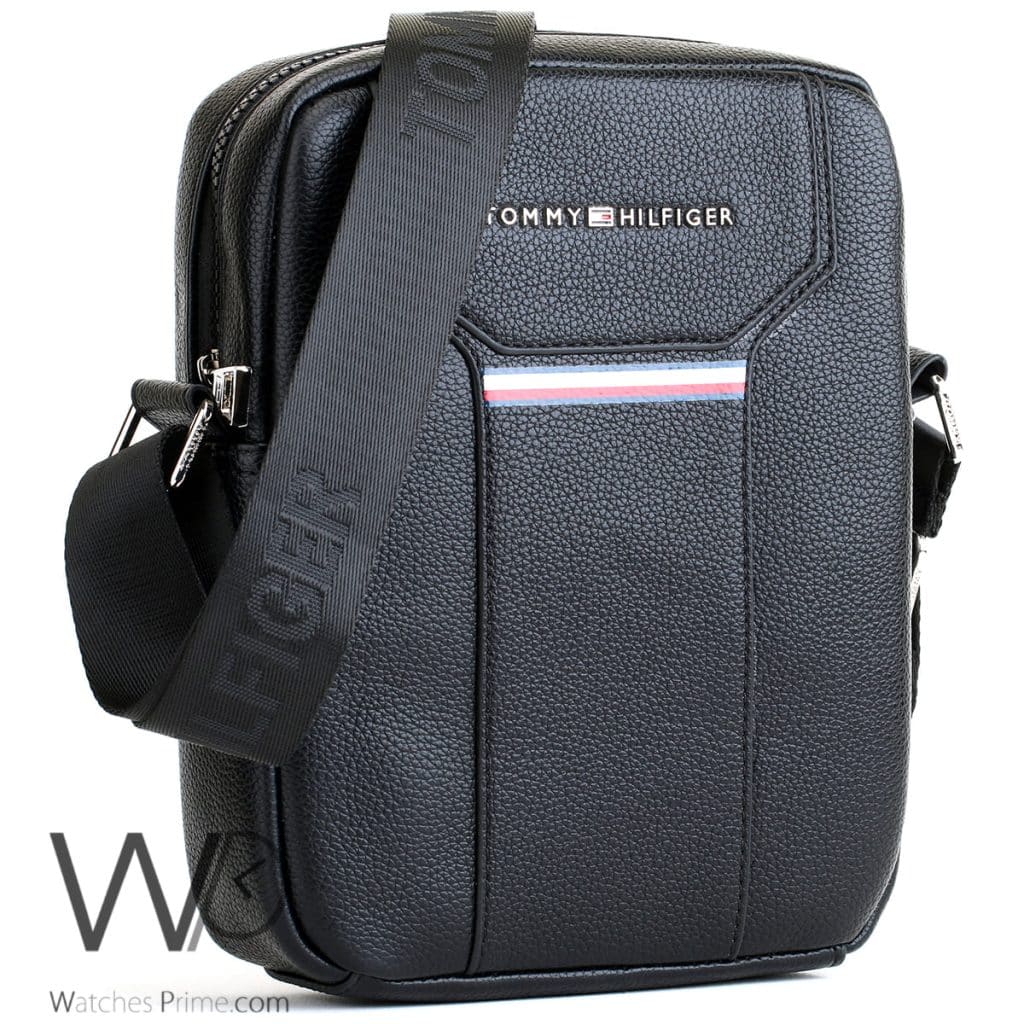 Tommy Hilfiger Black Crossbody Messenger Men | Watches Prime